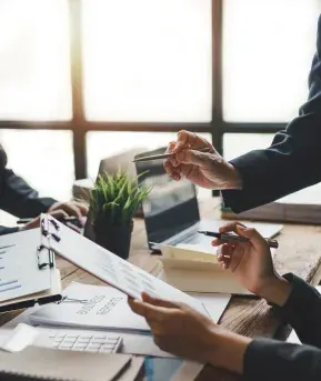 Counterparties reviewing business reports