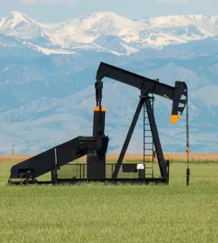 Pump jack at a producing wellhead
