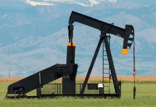Pump jack at a producing wellhead