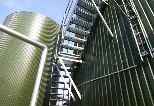Storage tanks with access stairway