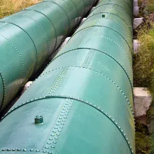 Twin pipeline run through open country