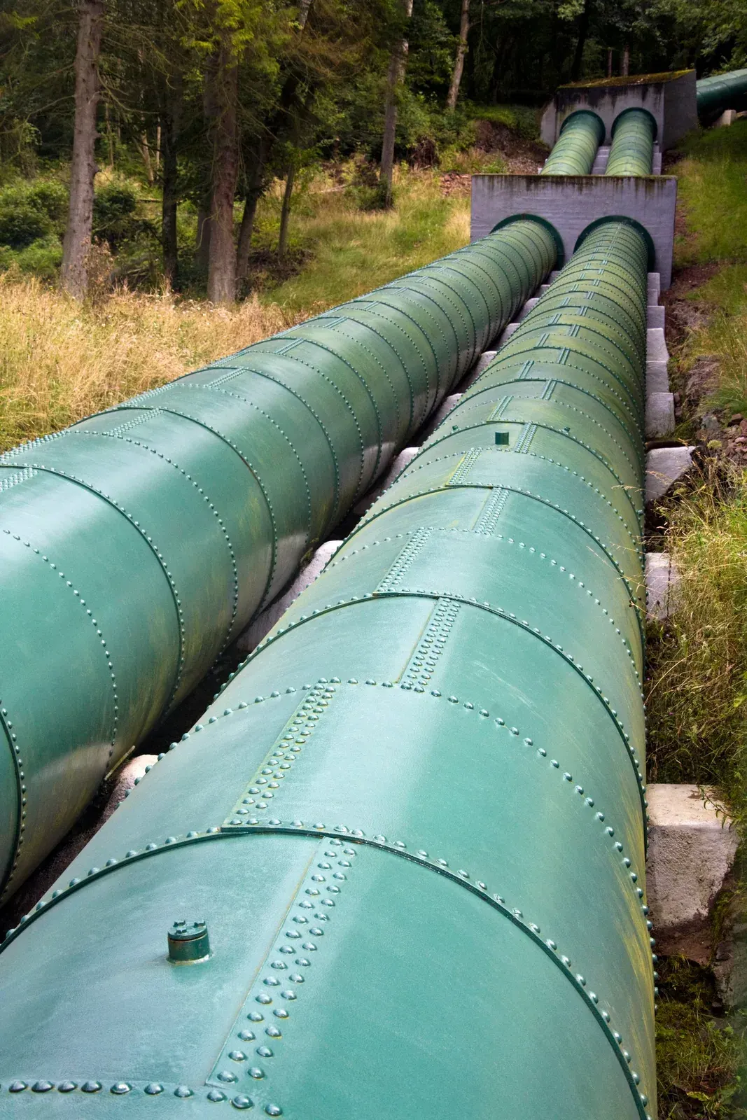 Twin pipeline run through open country