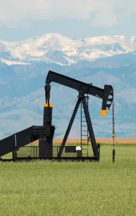 Pump jack at a producing wellhead